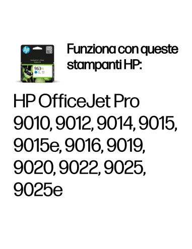 HP Cartuccia di inchiostro ciano originale 963XL ad alta capacità