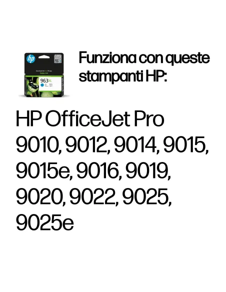 HP Cartuccia di inchiostro ciano originale 963XL ad alta capacità