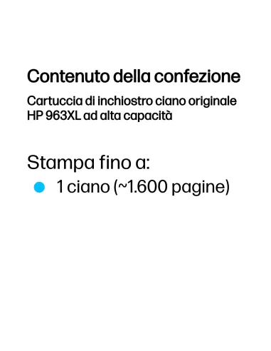 HP Cartuccia di inchiostro ciano originale 963XL ad alta capacità