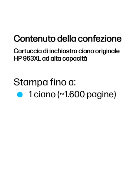 HP Cartuccia di inchiostro ciano originale 963XL ad alta capacità