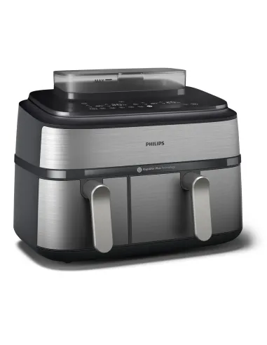 Philips Serie 5000 Airfryer doppio cestello con vapore, Friggitrice ad aria da 9.0L, 19 metodi di cottura, Pulizia cestello