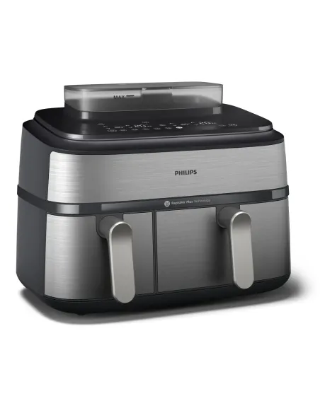 Philips Serie 5000 Airfryer doppio cestello con vapore, Friggitrice ad aria da 9.0L, 19 metodi di cottura, Pulizia cestello