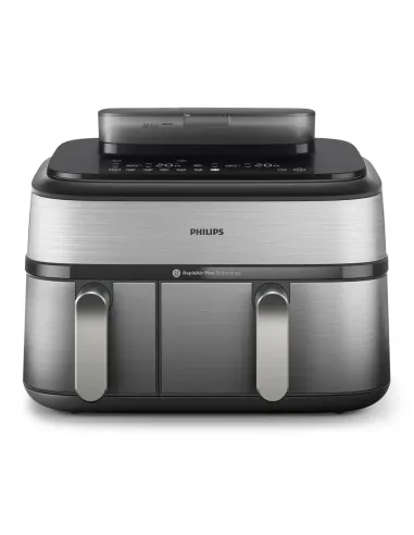 Philips Serie 5000 Airfryer doppio cestello con vapore, Friggitrice ad aria da 9.0L, 19 metodi di cottura, Pulizia cestello