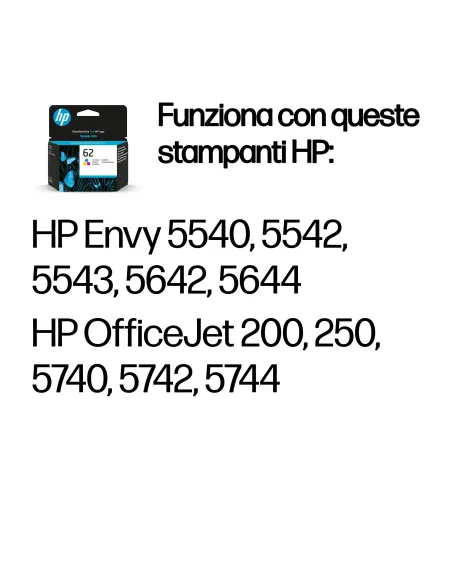 HP Cartuccia originale inchiostro tricromia 62