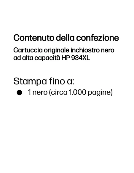HP Cartuccia originale inchiostro nero ad alta capacità 934XL