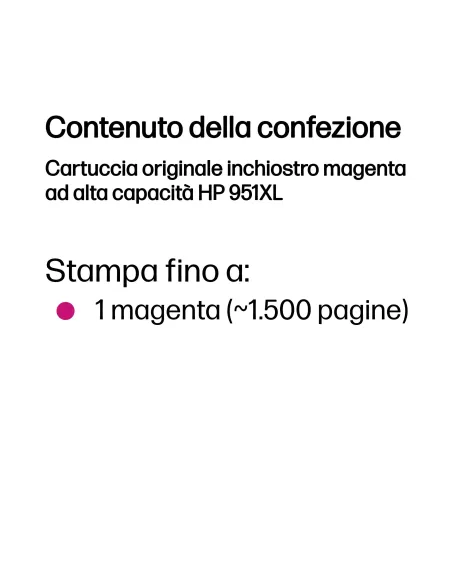 HP Cartuccia originale inchiostro magenta ad alta capacità 951XL