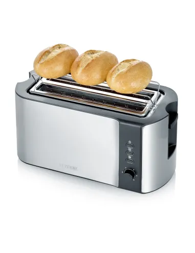 Severin AT 2590 tostapane 2 fetta e 1400 W Nero, Argento