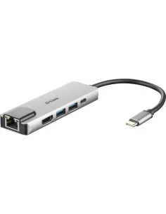 D-Link DUB-M520 replicatore di porte e docking station per laptop Cablato Thunderbolt 3 Alluminio