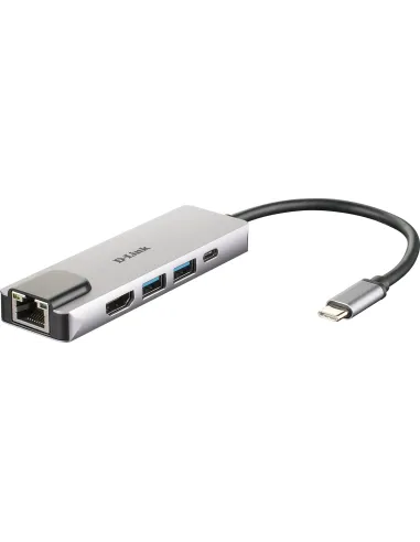 D-Link DUB-M520 replicatore di porte e docking station per laptop Cablato Thunderbolt 3 Alluminio