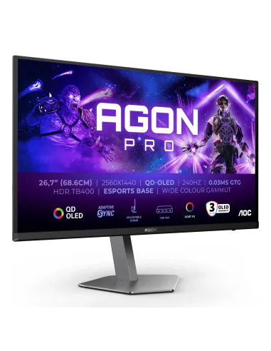 AOC AGON PRO AG276QZD2 Monitor PC 67,3 cm (26.5") 2560 x 1440 Pixel Quad HD QD-OLED Nero, Grigio
