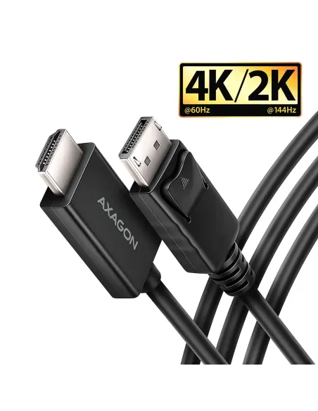 Axagon RVD-HI20C2 cavo e adattatore video 1,8 m DisplayPort HDMI Nero