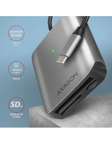 Axagon CRE-S3C lettore di schede USB 3.2 Gen 1 (3.1 Gen 1) Type-C Grigio