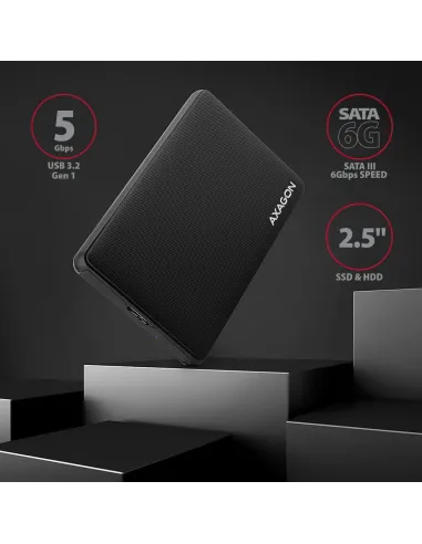 Axagon EE25-SL contenitore di unità di archiviazione Box esterno HDD SSD Nero 2.5"