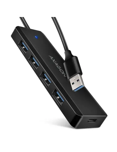 Axagon HUE-C1A hub di interfaccia USB 3.2 Gen 1 (3.1 Gen 1) Type-A 5000 Mbit s Nero
