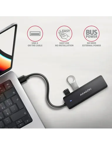 Axagon HUE-C1A hub di interfaccia USB 3.2 Gen 1 (3.1 Gen 1) Type-A 5000 Mbit s Nero