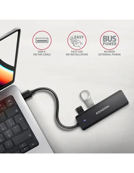 Axagon HUE-C1A hub di interfaccia USB 3.2 Gen 1 (3.1 Gen 1) Type-A 5000 Mbit s Nero