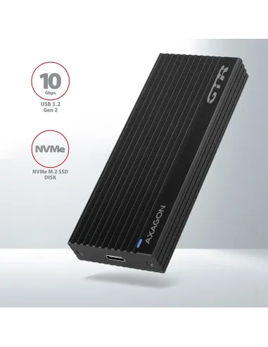 Axagon EEM2-GTR contenitore di unità di archiviazione Box esterno SSD Nero M.2