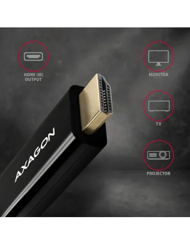Axagon RVD-HI14C2 cavo e adattatore video 1,8 m HDMI tipo A (Standard) DisplayPort Nero