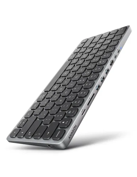 Axagon HMC-KB-US replicatore di porte e docking station per laptop Cablato USB 3.2 Gen 1 (3.1 Gen 1) Type-C Grigio