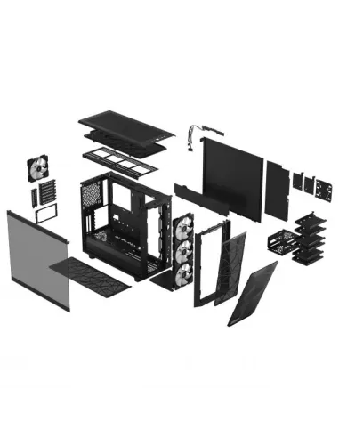 Fractal Design Meshify 2 RGB Midi-Tower, Light Tint, Tempered Glass, schwarz