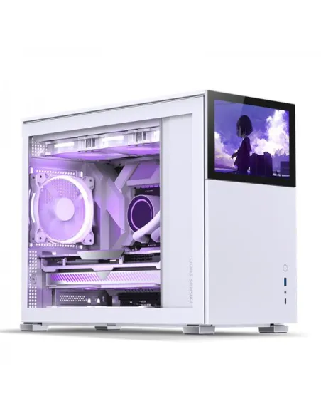 Jonsbo D31 Screen Micro-ATX Case, Tempered Glass - white