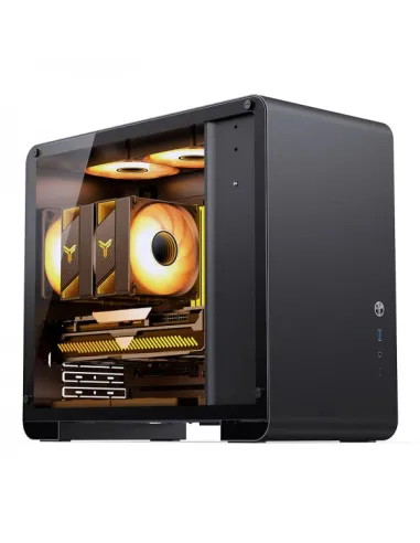 Jonsbo U4 Mini Micro-ATX-Gehäuse, Tempered Glass - schwarz