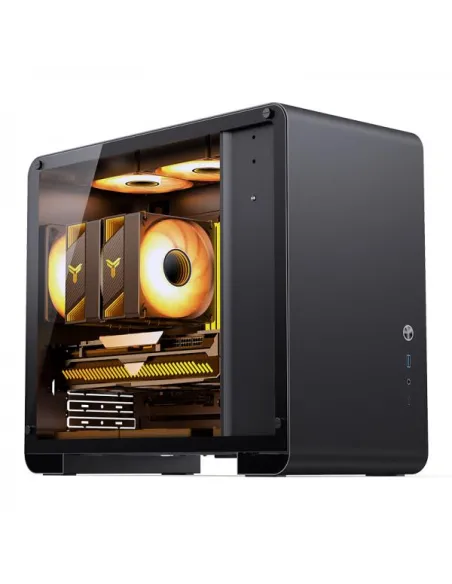 Jonsbo U4 Mini Micro-ATX-Gehäuse, Tempered Glass - schwarz