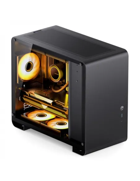 Jonsbo U4 Mini Micro-ATX-Gehäuse, Tempered Glass - schwarz
