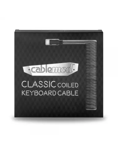 CableMod Classic Coiled Keyboard Cable USB-C to USB Type A, Carbon Grey - 150cm