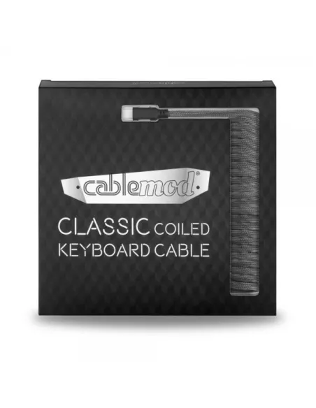 CableMod Classic Coiled Keyboard Cable USB-C to USB Type A, Carbon Grey - 150cm