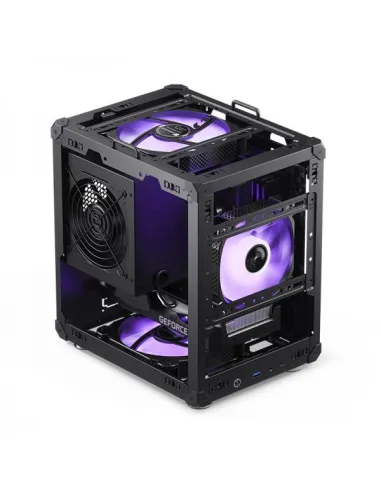 Jonsbo C6 PC-Gehäuse, Mini-Tower, Micro-ATX, mit Tragegriff - schwarz