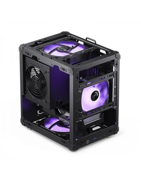 Jonsbo C6 PC-Gehäuse, Mini-Tower, Micro-ATX, mit Tragegriff - schwarz