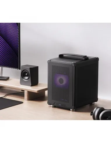 Jonsbo C6 PC-Gehäuse, Mini-Tower, Micro-ATX, mit Tragegriff - schwarz