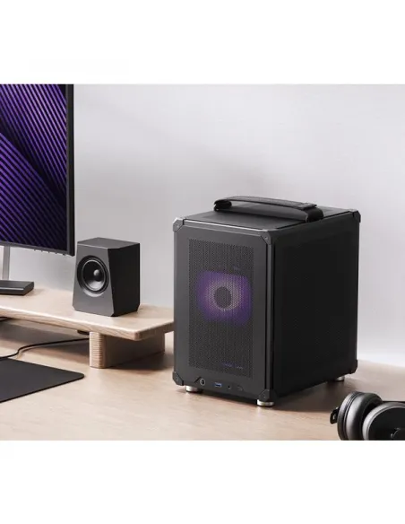 Jonsbo C6 PC-Gehäuse, Mini-Tower, Micro-ATX, mit Tragegriff - schwarz