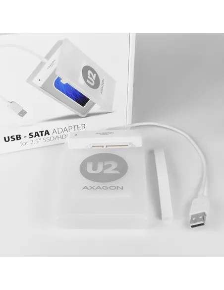 AXAGON ADSA-1S SLIMPort Adapter, USB 2.0, 2,5" SSD/HDD, SATA - mit Case