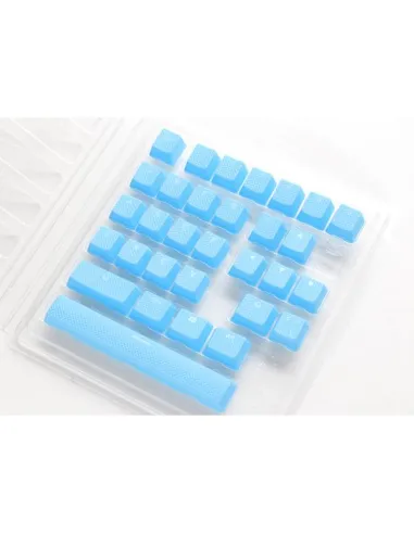 Ducky Rubber Keycap Set, 31 Tasten, Double-Shot, gummiert, für Backlight - blau