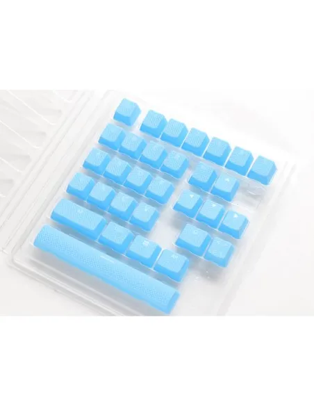 Ducky Rubber Keycap Set, 31 Tasten, Double-Shot, gummiert, für Backlight - blau
