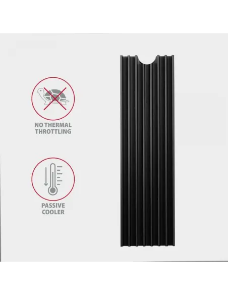 AXAGON CLR-M2L6 passiver M.2-SSD-Kühlkörper - 2280, 6 mm Höhe, Aluminium, schwarz