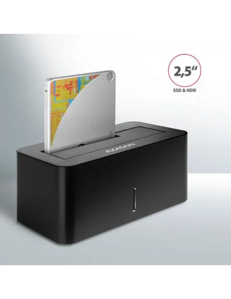 AXAGON ADSA-SN Dockingstation, USB 3.0, 1x 2,5"/3,5" SSD/HDD, SATA 6 - schwarz
