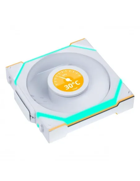 Lian Li UNI FAN SL Wireless LCD Lüfter, ARGB, PWM, 3er-Pack inkl. Controller - 120 mm, weiß