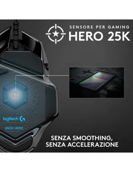 Logitech G502 Hero Gaming Maus - schwarz