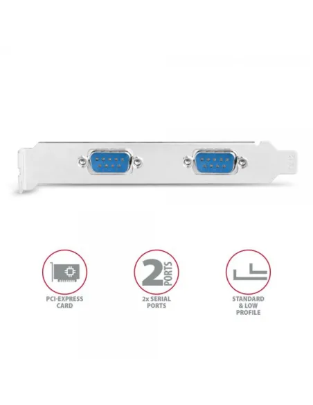 AXAGON PCEA-S2N PCIe-Adapter mit 2x Seriell-Ports - ASIX AX99100 Chipsatz