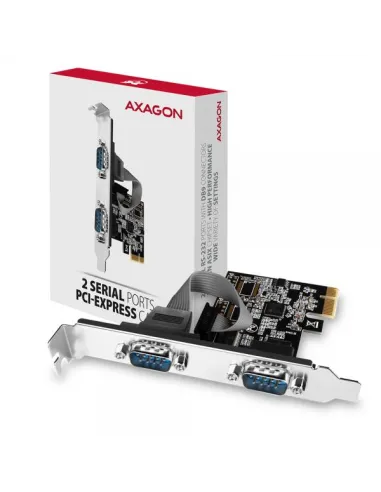AXAGON PCEA-S2N PCIe-Adapter mit 2x Seriell-Ports - ASIX AX99100 Chipsatz