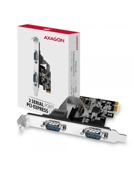 AXAGON PCEA-S2N PCIe-Adapter mit 2x Seriell-Ports - ASIX AX99100 Chipsatz