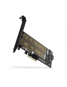 AXAGON PCEM2-D PCIe-3.0-Adapter, 1x M.2-NVMe, 1x M.2-SATA, bis 22110 - passive Kühlung
