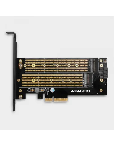 AXAGON PCEM2-D PCIe-3.0-Adapter, 1x M.2-NVMe, 1x M.2-SATA, bis 22110 - passive Kühlung