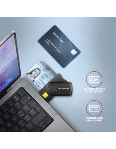 AXAGON CRE-SMP2A USB Smart Card & SD/microSD/SIM Card PocketReader