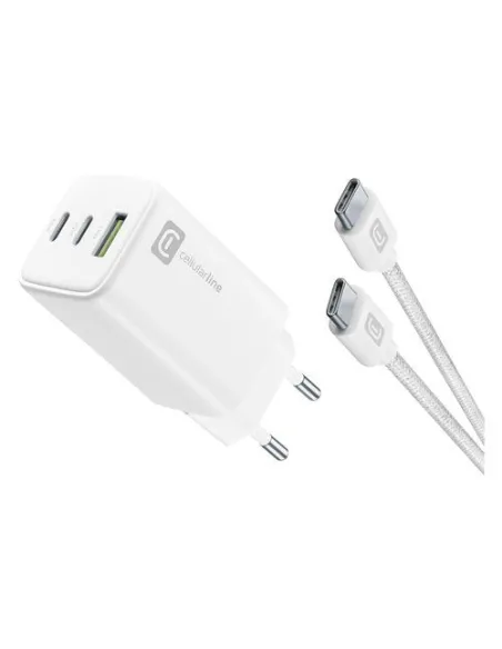 Caricabatterie Cellular Line ACHKITC2CGAN65TABW MULTIPOWER 65W GaN Whi