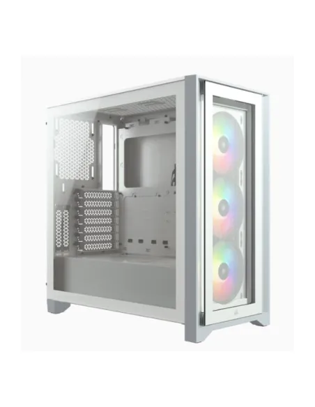 Corsair iCUE 4000X White e' un case ATX mid-tower dotato di pannello in vetro temperato