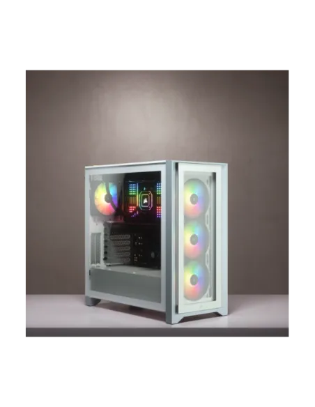 Corsair iCUE 4000X White e' un case ATX mid-tower dotato di pannello in vetro temperato